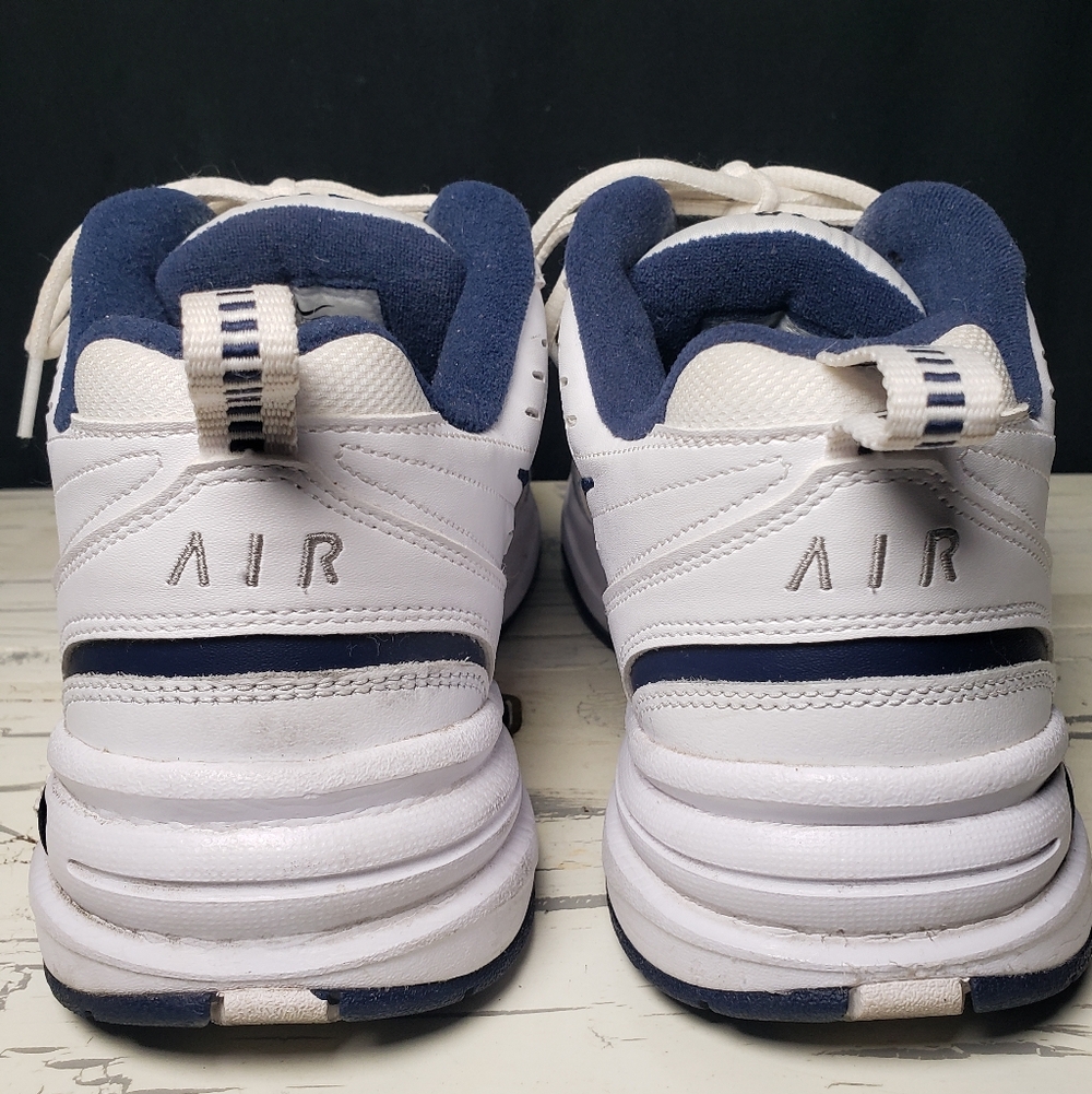 Nike Air Monarch (style 415445-102) in White/ Navy Blue Men's size 10 - Picture 6 of 15